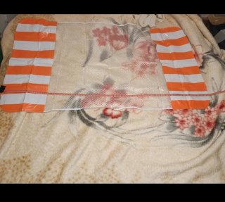 Hamaca hinchable Naranja y Blanco