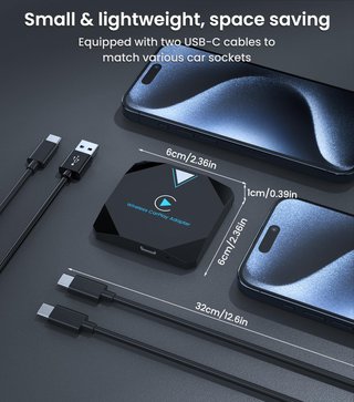 Adaptador inalámbrico CarPlay para iPhone USB-C