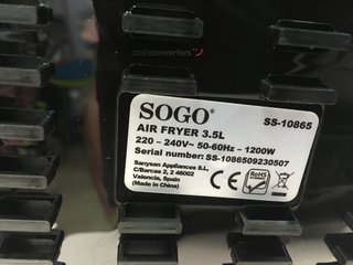 freidora de aire sogo ss-10865