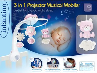 Infantino móvil proyector luz nocturna bebé