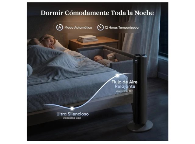 Ventilador de Torre Levoit Negro/Gris LTF-F361-AEU