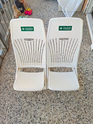 2 Sillas Plegables Plástico Blancas