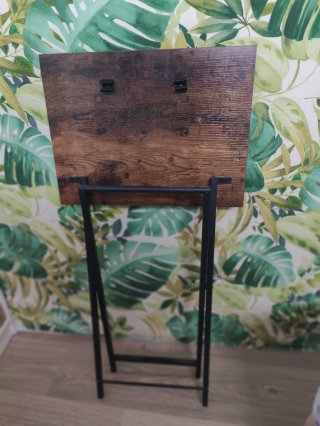 Mesa Plegable Madera y Metal Marrón/Negra