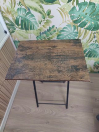 Mesa Plegable Madera y Metal Marrón/Negra