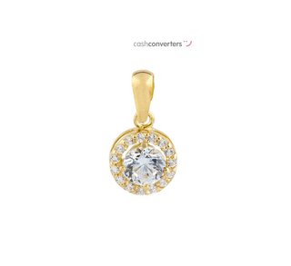 colgante oro 18k con piedra con circonita