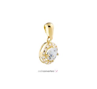 colgante oro 18k con piedra con circonita