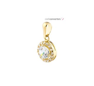 colgante oro 18k con piedra con circonita