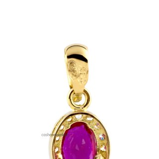 colgante oro 18k con piedra con rubi