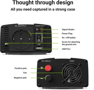 Invertitore Green Cell B0719JMNQ8 300W da 12V a 220V con USB