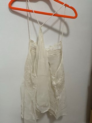 Top Mango Triangel Beige Talla XS