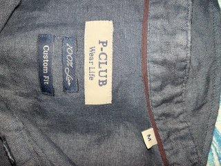 Camicia uomo P-Club 100% Lino Blu scuro