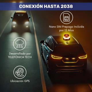 Baliza V16 omologata DGT con geolocalizzazione e sicurezza