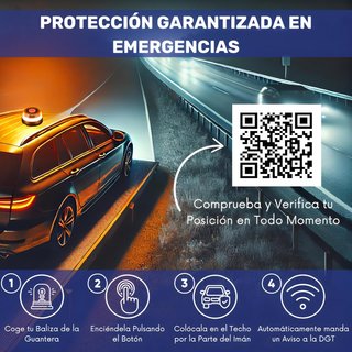 Baliza V16 omologata DGT con geolocalizzazione e sicurezza