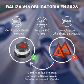 Baliza V16 omologata DGT con geolocalizzazione e sicurezza