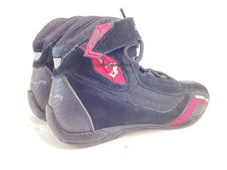 botas motorista bela negra/rosa