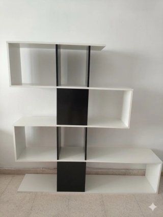 Estantería Moderna Blanca y Negra