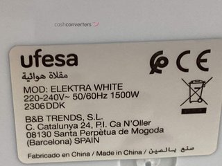 freidora de aire ufesa elektra white