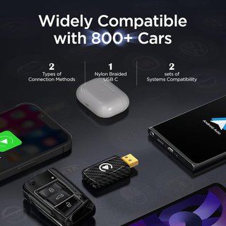 Adattatore wireless CarPlay Android Auto rapido
