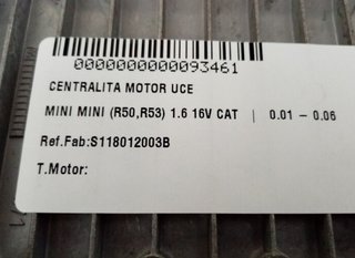 93461 centralita motor uce s118012003b mini mini
