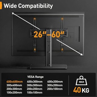 Perlegear soporte TV giratorio ajustable 26-60"