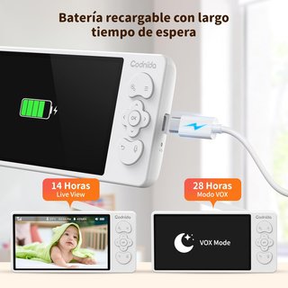 - Cámara vigilancia bebé con pantalla LCD