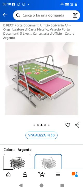 Portadocumenti scrivania D.RECT 3 livelli