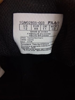Zapatillas Fila Negras Talla 46 Originales