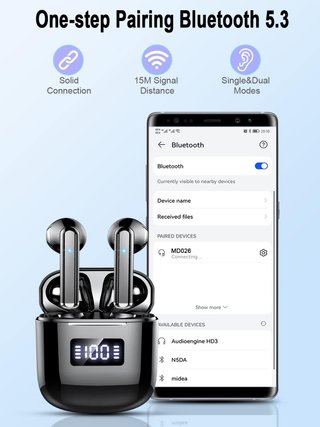 Auriculares inalámbricos Bluetooth 5.3 con