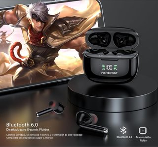 PORTENTUM Auriculares Bluetooth 6.0 Cancelación