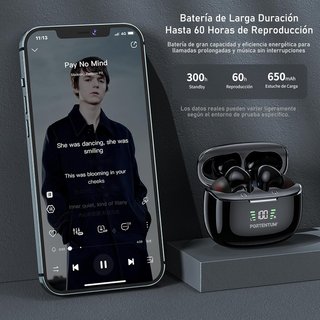 PORTENTUM Auriculares Bluetooth 6.0 Cancelación