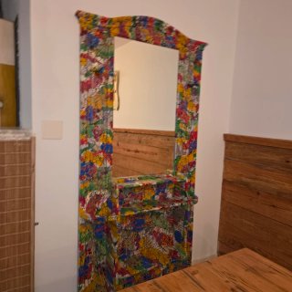 Mueble recibidor perchero madera multicolor