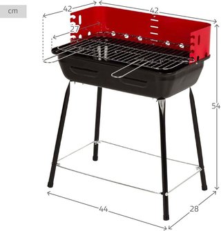 AKTIVE Barbacoa carbón portátil acero
