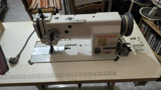 Máquina coser doble arrastre piel