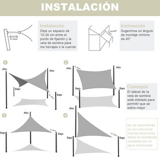 AXT SHADE Toldo Vela Sombra Exterior