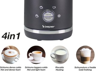 BEPER espumador leche automático 4 funciones