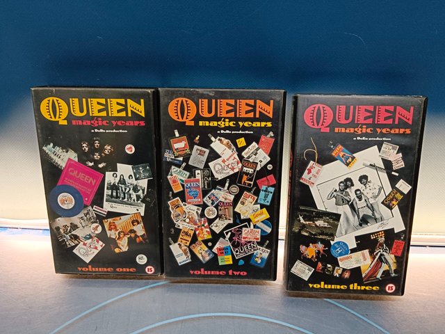 lote, 3 videos musicales, Queen , 3 VHS, mágic years 1987
