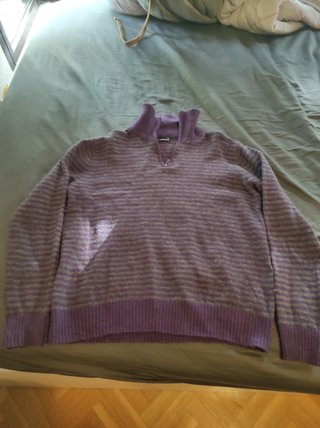 Jersey hombre rayas morado y gris
