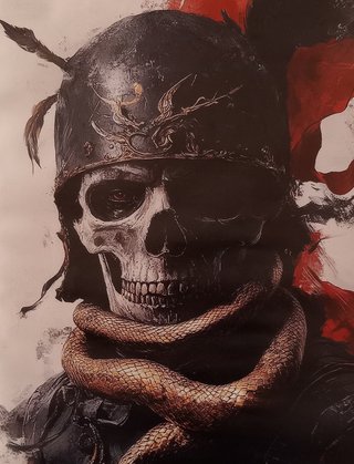Póster Lienzo Calavera Soldado Serpiente