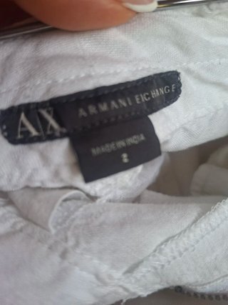 Pantalón lino blanco Armani Exchange T.2 americana