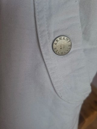 Pantalón lino blanco Armani Exchange T.2 americana
