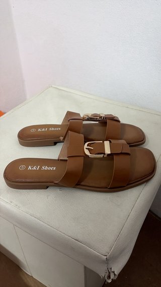Sandali K&I Shoes donna marrone fibbia tg 41 nuovo