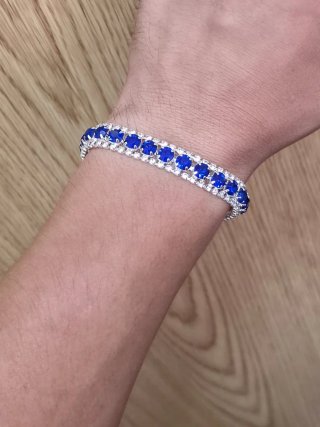 Pulsera de Plata 925 en Azul Brillante