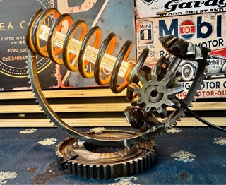 Lampada Steampunk Industriale Metallo Legno