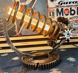Lampada Steampunk Industriale Metallo Legno
