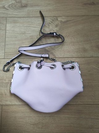 Bolso Saco Zara Rosa Pastel Cadena