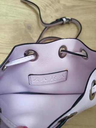 Bolso Saco Zara Rosa Pastel Cadena