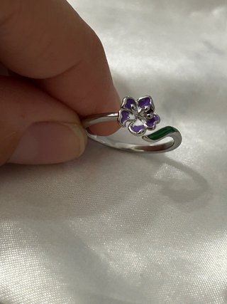 Anello Argento 925 Iris Viola Regolabile