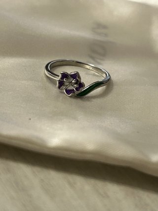 Anello Argento 925 Iris Viola Regolabile