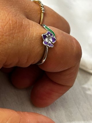 Anello Argento 925 Iris Viola Regolabile