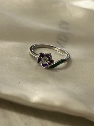 Anello Argento 925 Iris Viola Regolabile
